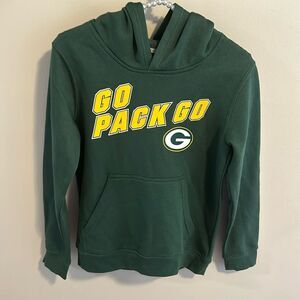 Green Bay Packers Go Pack Go NFL Youth Hoodie. Size Medium (10-12)